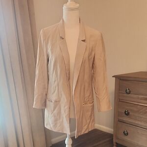 LOFT Lightweight Tan Open-Front Blazer